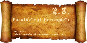 Mozolányi Berengár névjegykártya